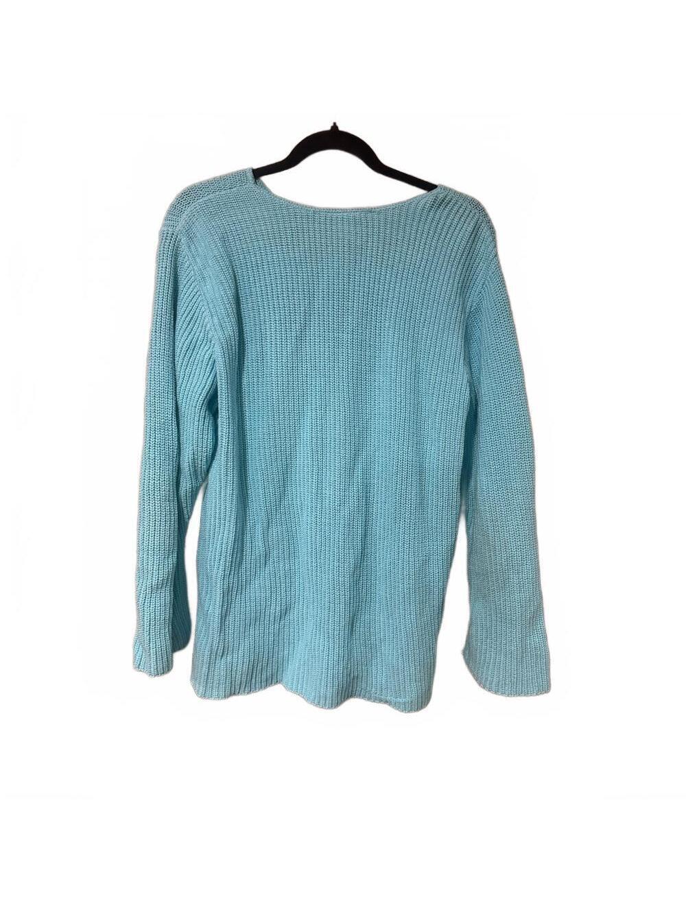 Aqua Ribbed Knit Sweater - Picture 2 of 3